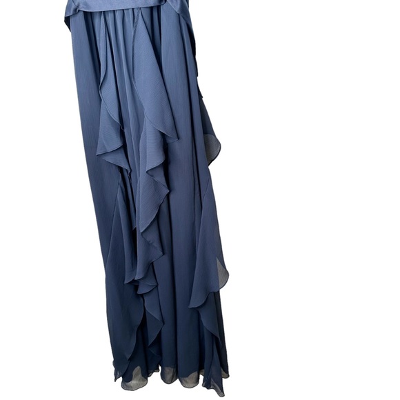 Vera Wang Ruffle Chiffon Formal Evening Gown Dress Size 4 - Picture 6 of 13